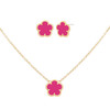 Flower 2-Piece 14K Yellow Goldplated, Stud Earrings & Pendant Necklace Set