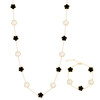 JanKuo Flower 2-Piece 14K Goldplated & Mother Of Pearl Station Necklace & Bracelet Set