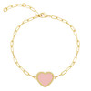 JANKUO 14K Plated Heart Station Bracelet