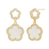 JANKUO 14K Plated CZ Drop-Post Earrings