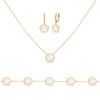 Jankuo 3-Piece 14K Goldplated Brass Mother Of Pearl Necklace, Earring & Bracelet Set