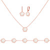 Jankuo 3-Piece 14K Rosegoldplated Brass Mother Of Pearl Necklace, Earring & Bracelet Set