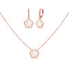 Jankuo 3-Piece 14K Rosegoldplated Brass Mother Of Pearl Necklace, Earring & Bracelet Set
