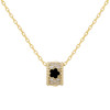 JANKUO Flower 14K Plated Onyx CZ Perlee Necklace