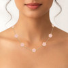 JANKUO Flower 3-Piece 14K Goldplated, Blush Pink Earring, Bracelet & Necklace Set