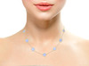 JANKUO Flower 3-Piece 14K Goldplated, Blue Lace Earring, Bracelet & Necklace Set