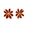 JANKUO Burgundy Flower Earring-Post