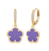 JanKuo Rhodium/Gold plated Flower Drop Earrings