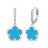 JanKuo Rhodium/Gold plated Flower Drop Earrings