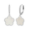 JanKuo Rhodium/Gold plated Flower Drop Earrings