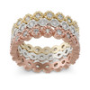 JanKuo C.Z. Stack Halo Round Multiple Colors Band Ring