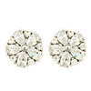 JanKuo. C.Z. Round Halo Flower Stud Earrings