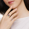 JanKuo Multicolor Cubic Zirconia Jewish Star of David Twisted Rope Ring