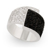 JanKuo C.Z. Black and White Pave Ring