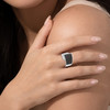 JanKuo C.Z. Black and White Pave Ring