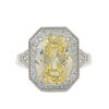JanKuo C.Z. Pave Halo with Oval Stone Statement Ring