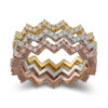 JanKuo Stackable Pave Wave C.Z. Fashion Ring