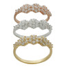JanKuo C.Z. Pave Flower Multi-Color Stacks Ring