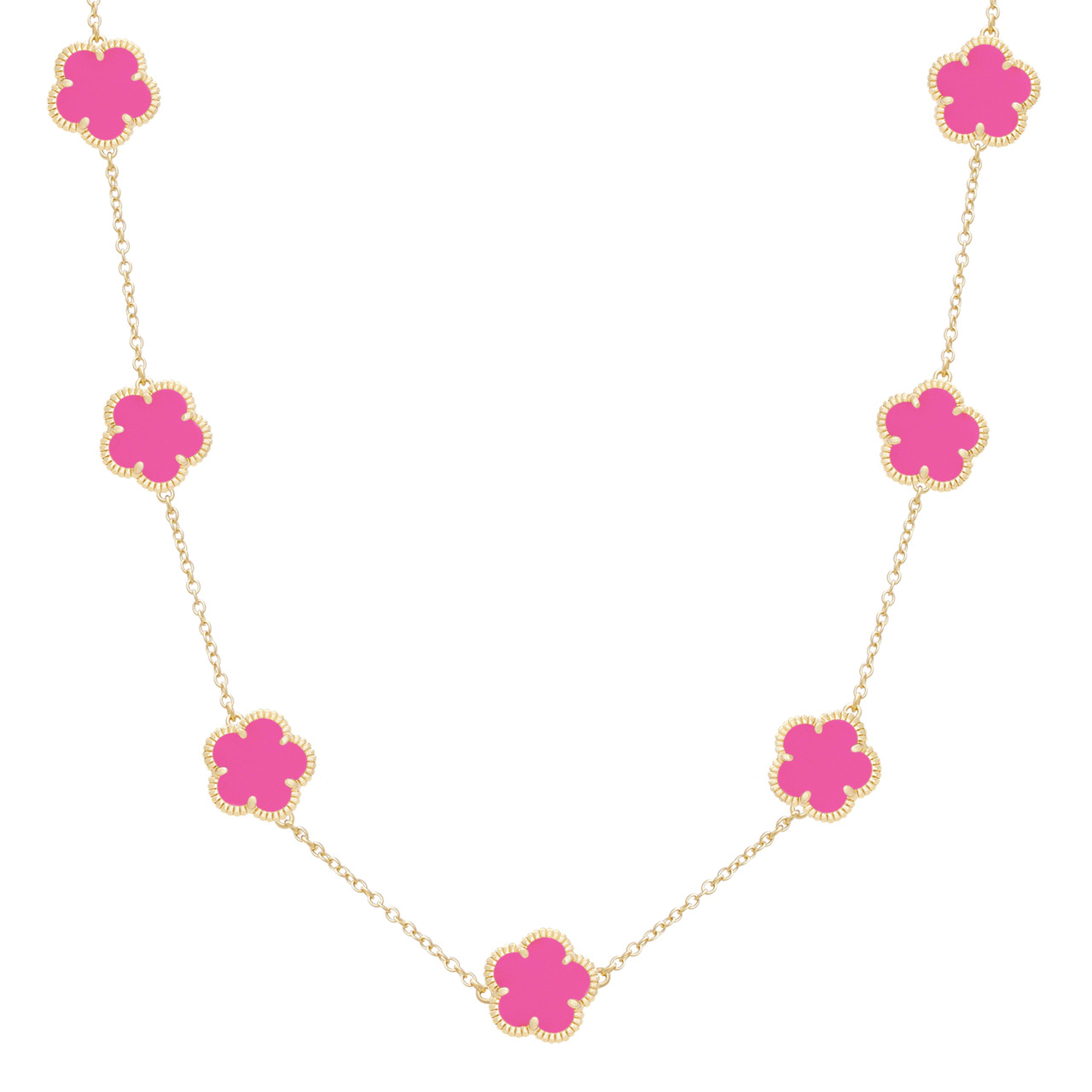 JANKUO Jewelry 7 Flower Clover necklace
