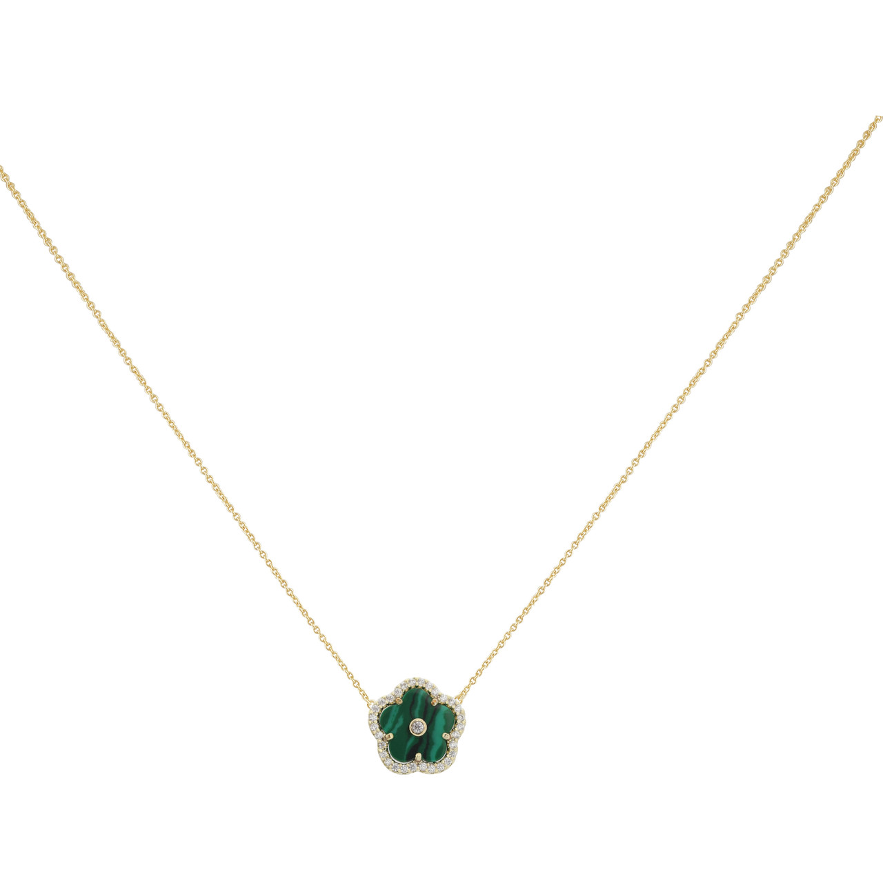 [WOOALONG]ACC★Mellow necklace JANKUO Jewelry Single Flower Clover necklace with stone