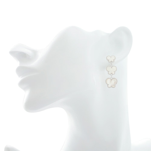 JanKuo Three Butterflies Drop Earrings