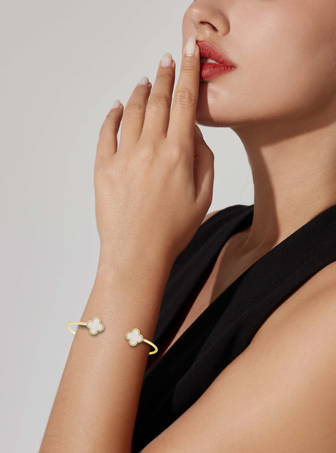 JanKuo Clover C.Z. Multi-Color Cuff