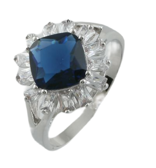 JanKuo C.Z. Aquamarine Stone Statement Ring