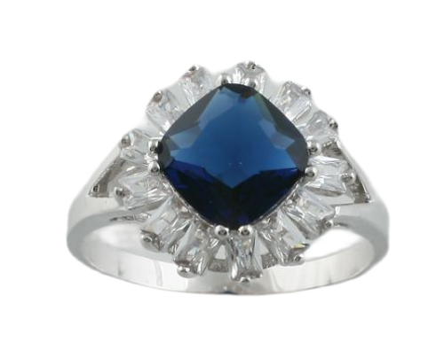 JanKuo C.Z. Aquamarine Stone Statement Ring