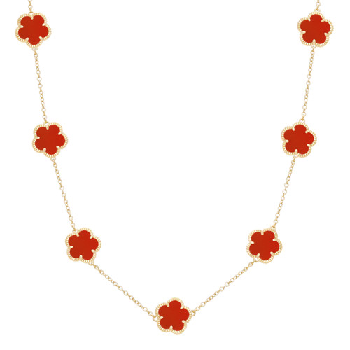 JANKUO Jewelry 7 Flower Clover necklace