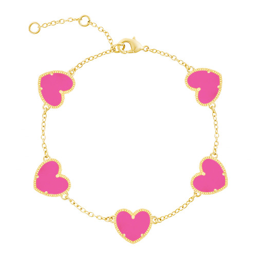 JANKUO Heart 14K Goldplate emerald Bracelet