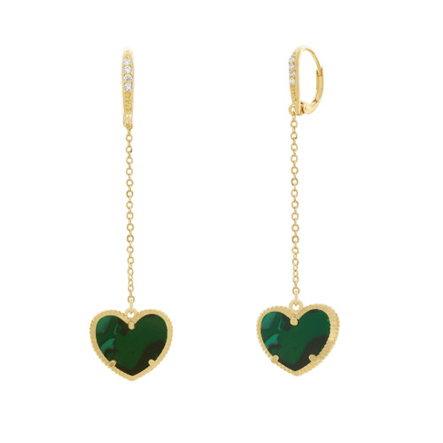 JANKUO Heart 14K Goldplated Drop Huggie Earrings