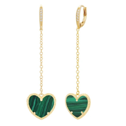 JANKUO Heart 14K Goldplated Drop Huggie Earrings