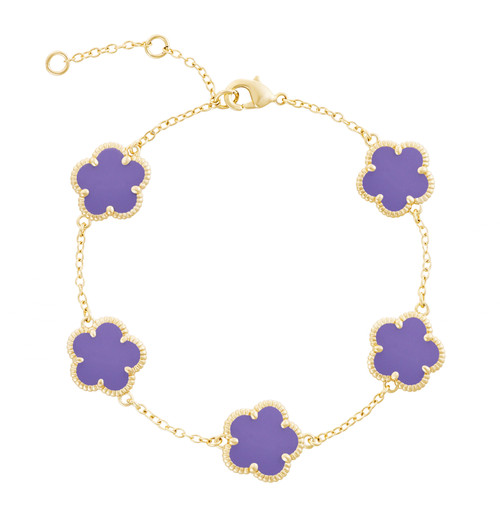 JanKuo 14K Goldplated Flower Bracelet