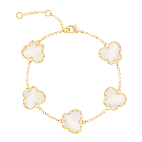 Jankuo Butterfly 14K Goldplated & Synthetic Emerald Bracelet