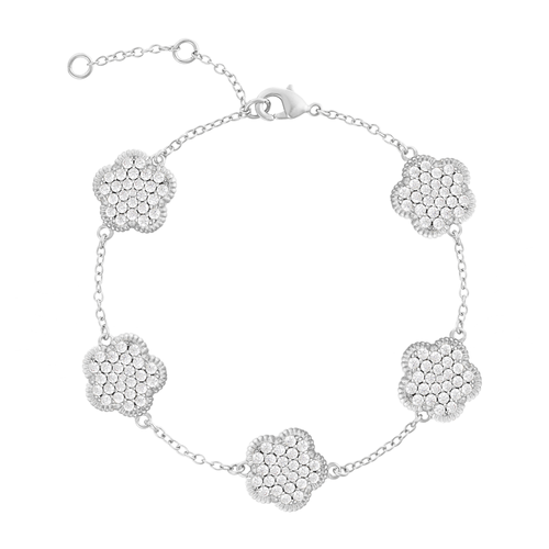 JANKUO Flower 14K Goldplated & Cubic Zirconia Bracelet