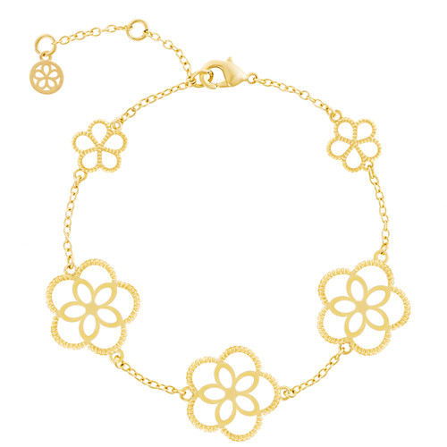 JANKUO Flower 14K Goldplated Cutout Bracelet