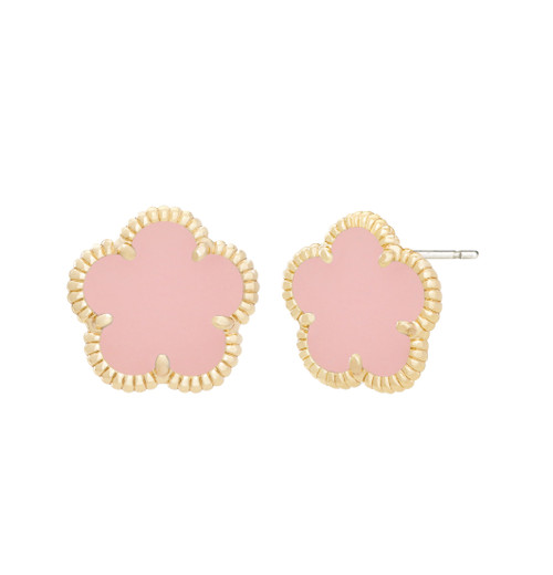 JanKuo Flower 14K Goldplated & Synthetic Flower Stud Earrings
