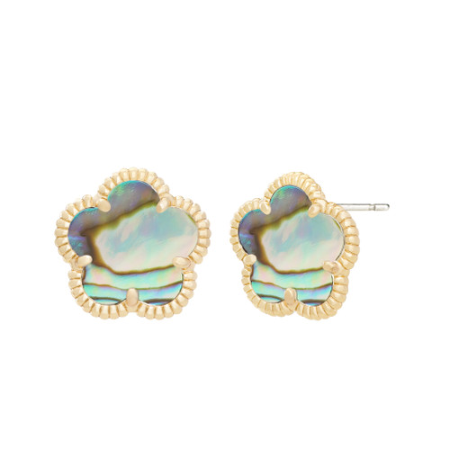 JanKuo Flower 14K Goldplated & Synthetic Flower Stud Earrings