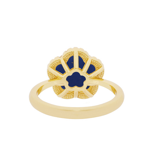 Jankuo 14K Goldplated, Cubic Zirconia & Dark Sapphire Ring