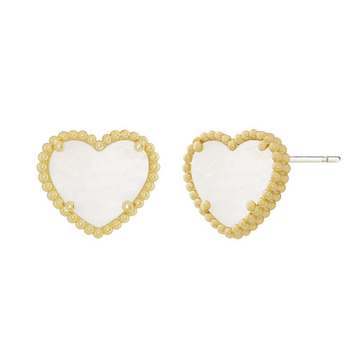 JANKUO 14K Plated Heart Stud-Post Earrings