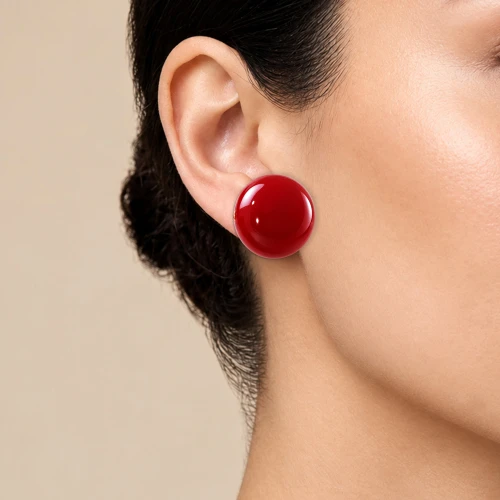 JANKUO Burgundy Round Earring