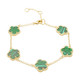 Jankuo 3-Piece 14K Goldplated Brass Emerald Necklace, Earring & Bracelet Set