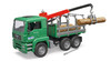 Man Timber Truck With Loading Crane And 3 Trunks