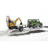 Land Rover Defender Station Wagon With One Axle Trailer,  Jcb Micro Excavator 8010 Cts And Construction Worker