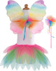 Neon Rainbow Skirt Wings and Wand Set 1