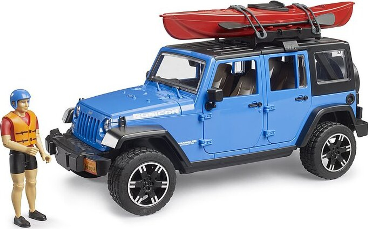 Jeep Wrangler Rubicon Unlimited with Kayak and Kayaker 1