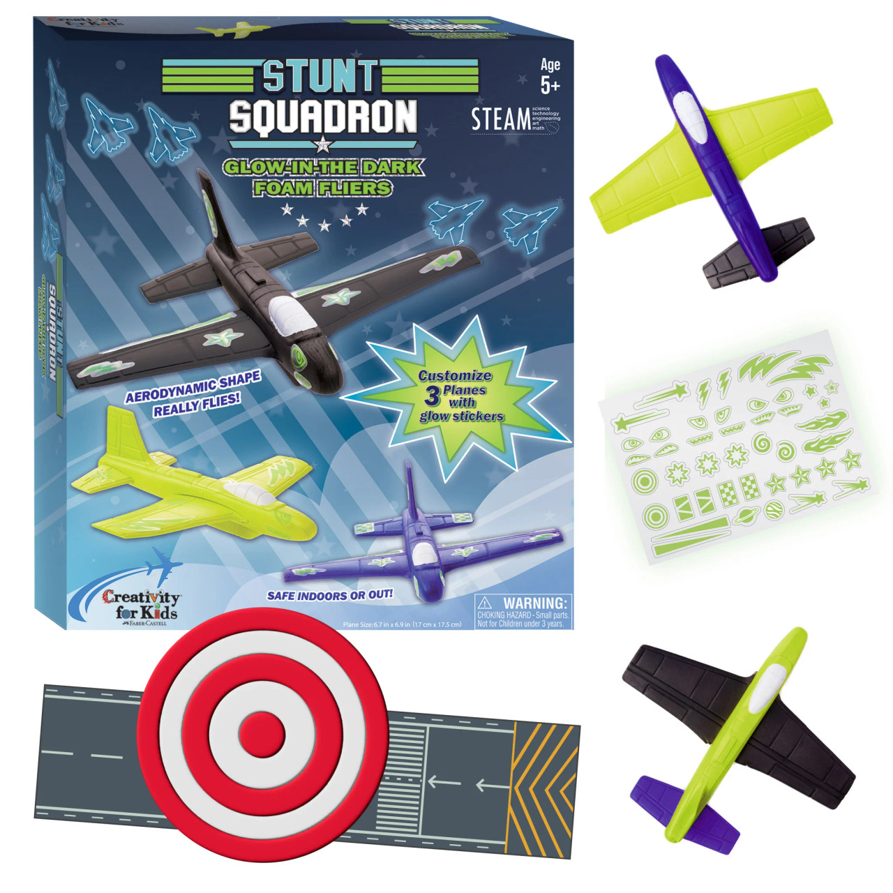 Glow In The Dark Stunt Squadron Paper Airplanes