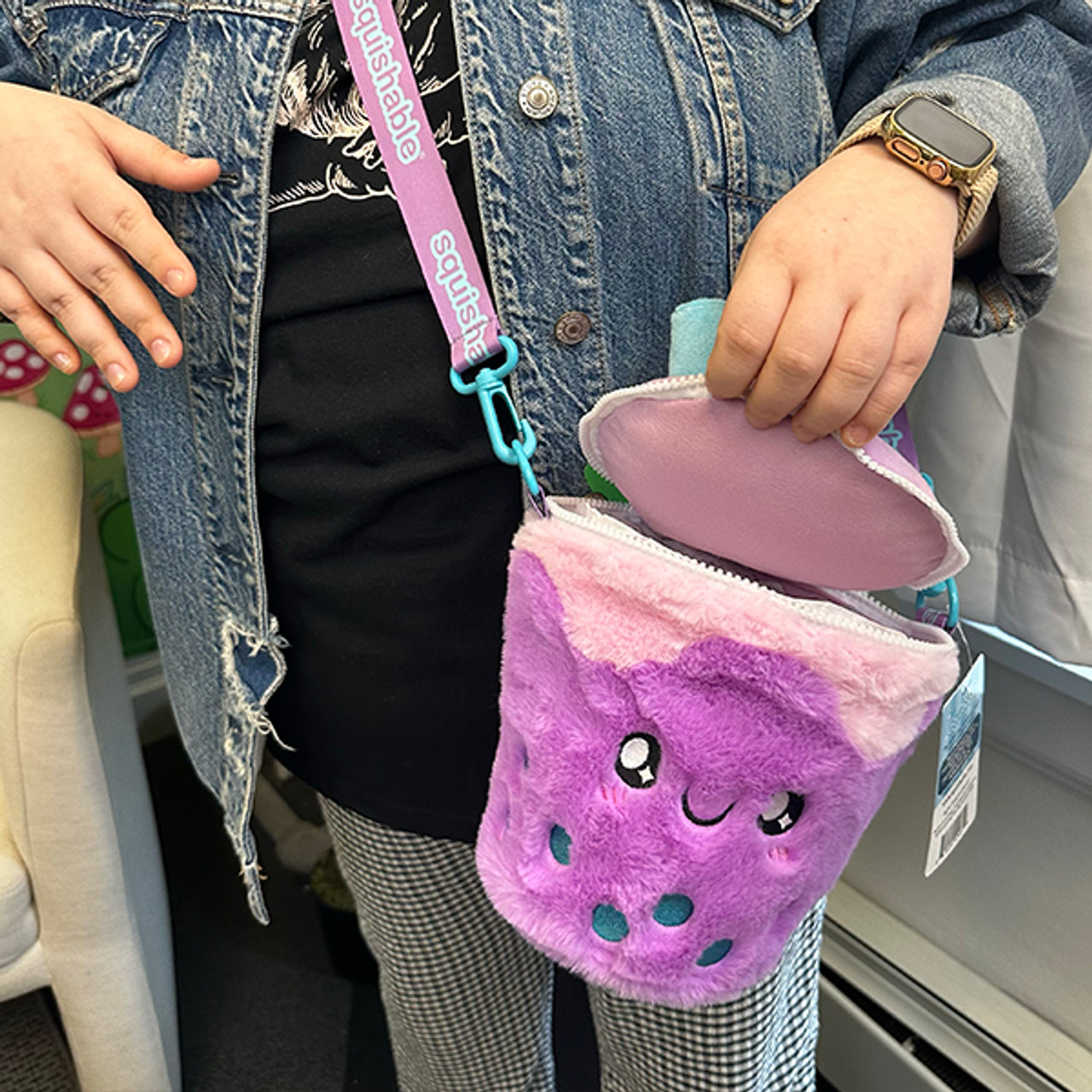 Bubble Tea Fuzzy Crossbody Bag