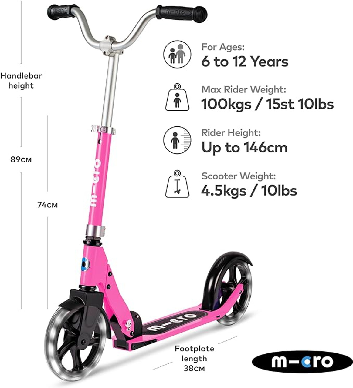 Pink Led Cruiser Scooter