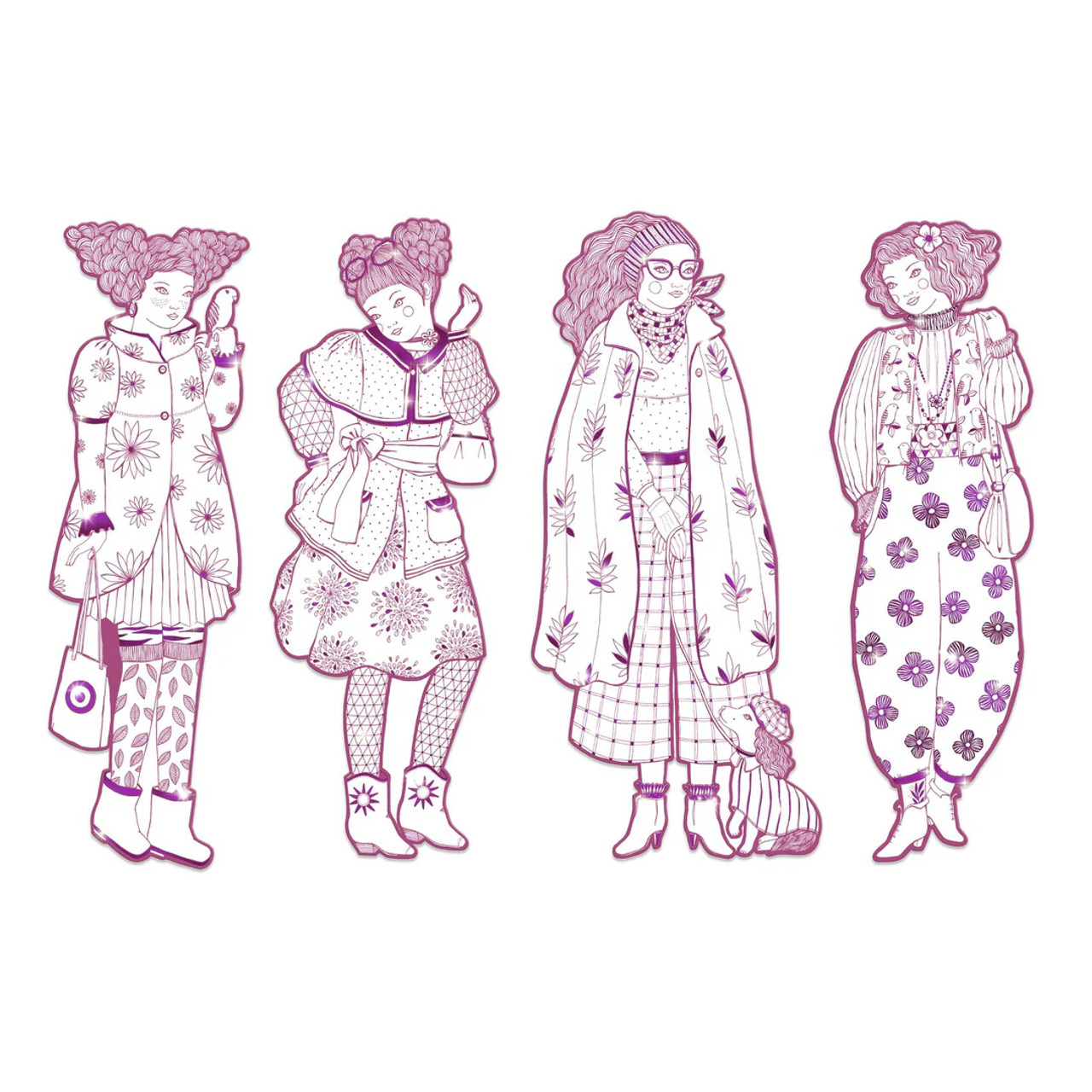 Demoiselle Rosemary Lavender Color In Paper Doll